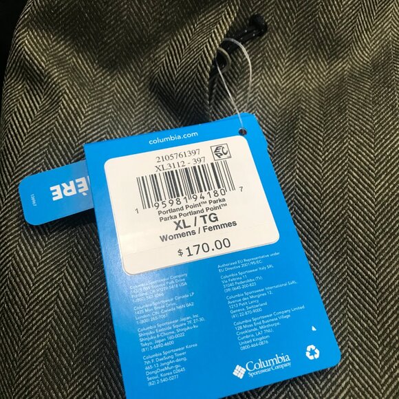 Columbia Women's Portland Point Parka in Stone Green NWT - Picture 8 of 8